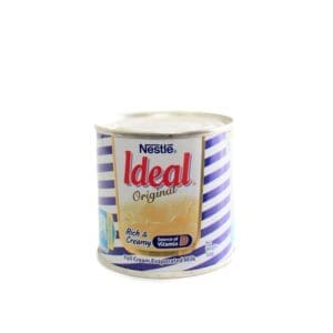 A can of ice cream sitting on top of a table.