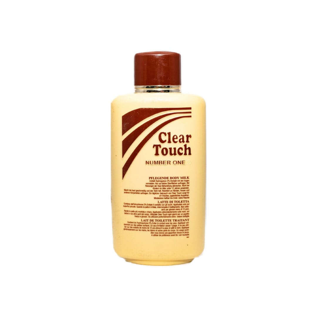 A bottle of clear touch hair color.