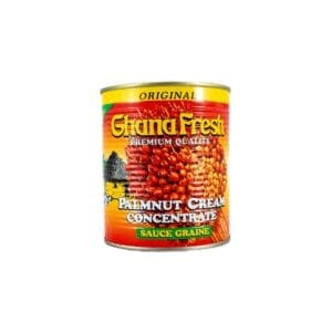 A can of peanut cream sauce is shown.